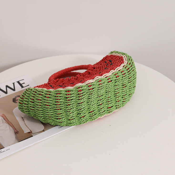 Fruit Slice Woven Straw Bag