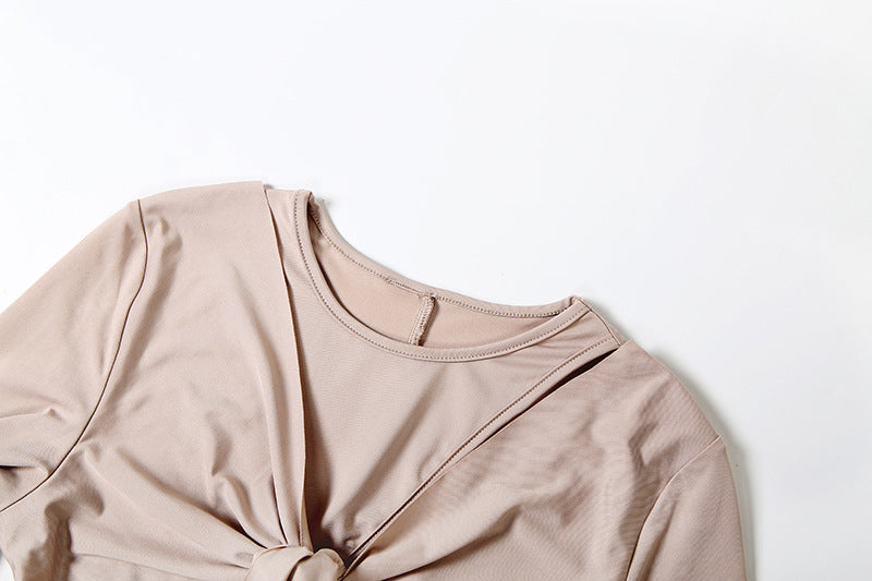 Cutout Tie Long Sleeve Maxi Dress