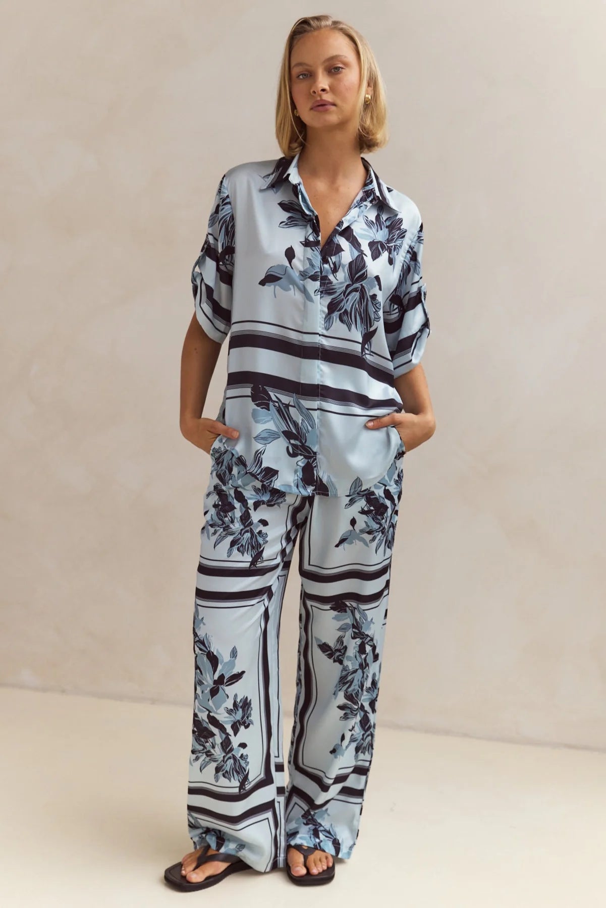 Isa – Printed Shirt & Trousers Set