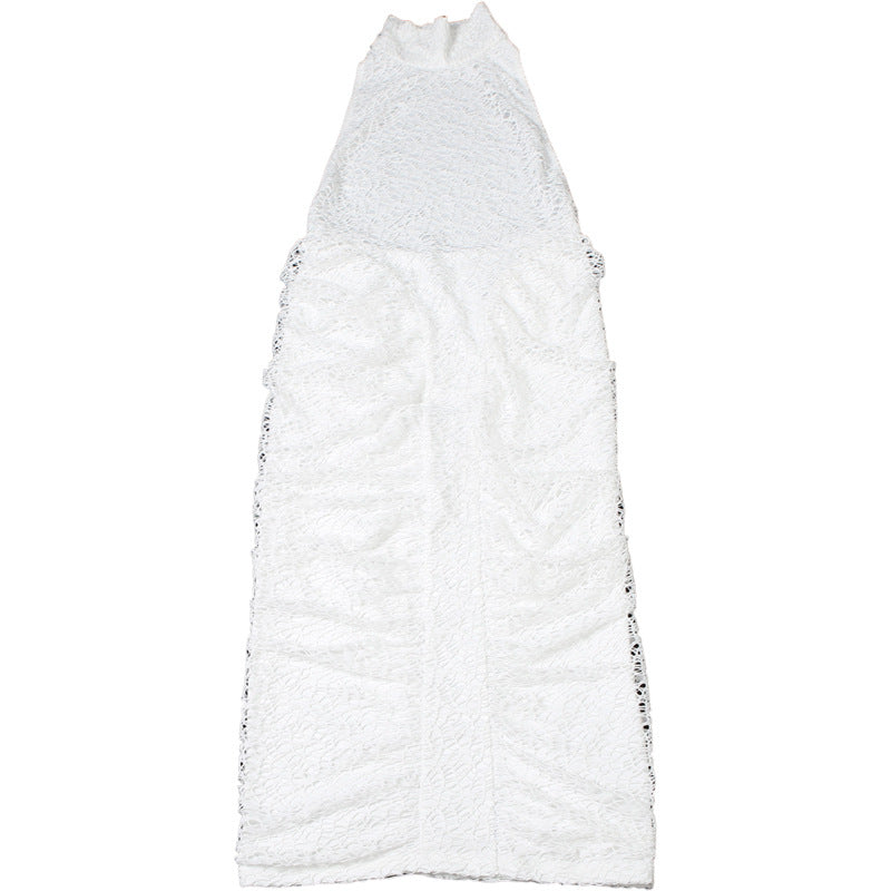 Ruched Halter Midi Dress
