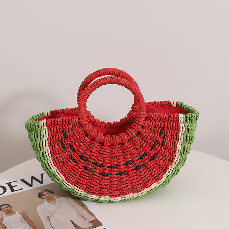 Fruit Slice Woven Straw Bag
