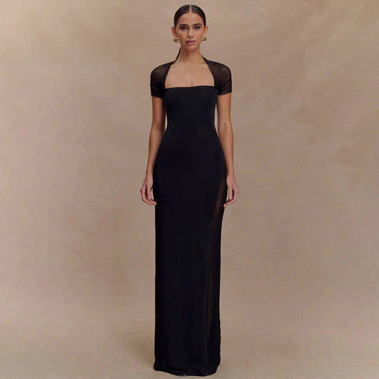 Sheer Sleeve Maxi Dress