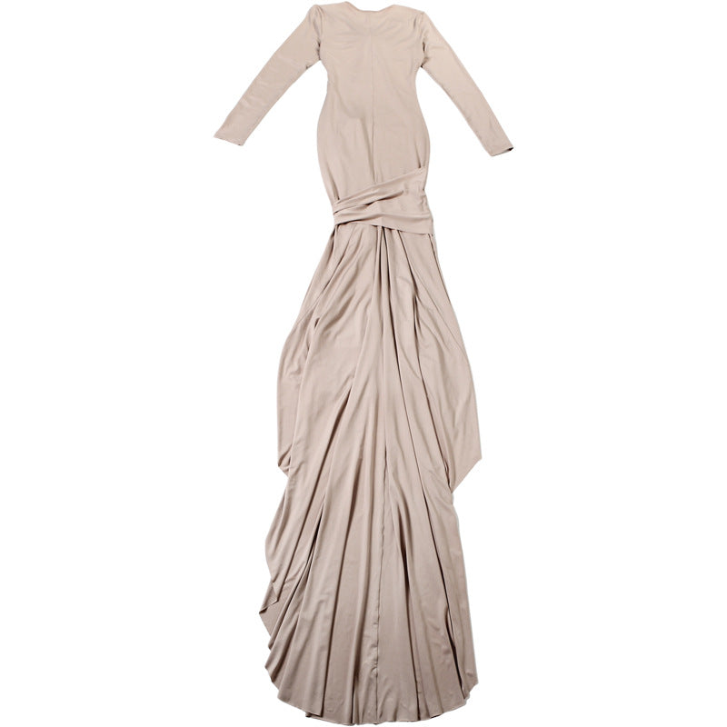 Cutout Tie Long Sleeve Maxi Dress