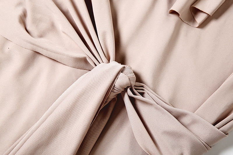 Cutout Tie Long Sleeve Maxi Dress