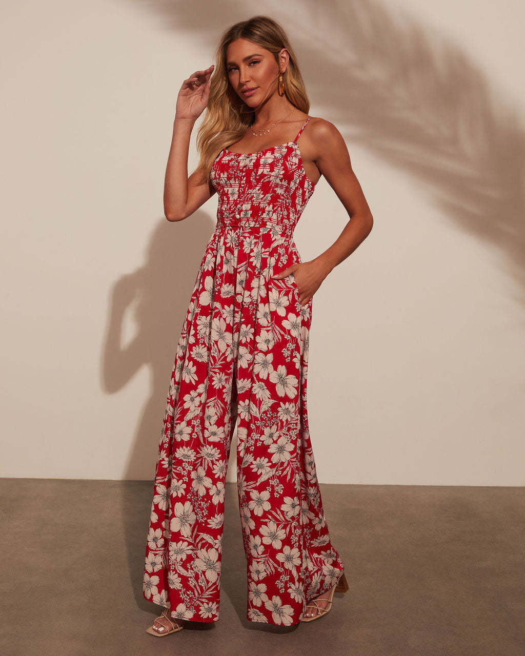 Floral Smocked Jumpsuit