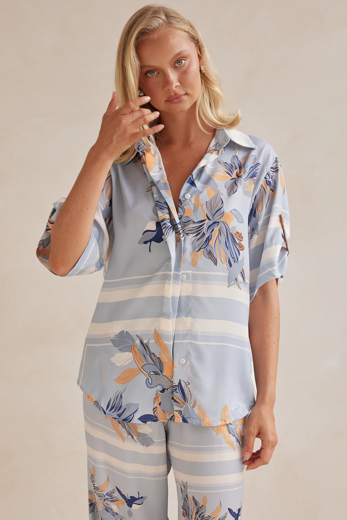 Isa – Printed Shirt & Trousers Set