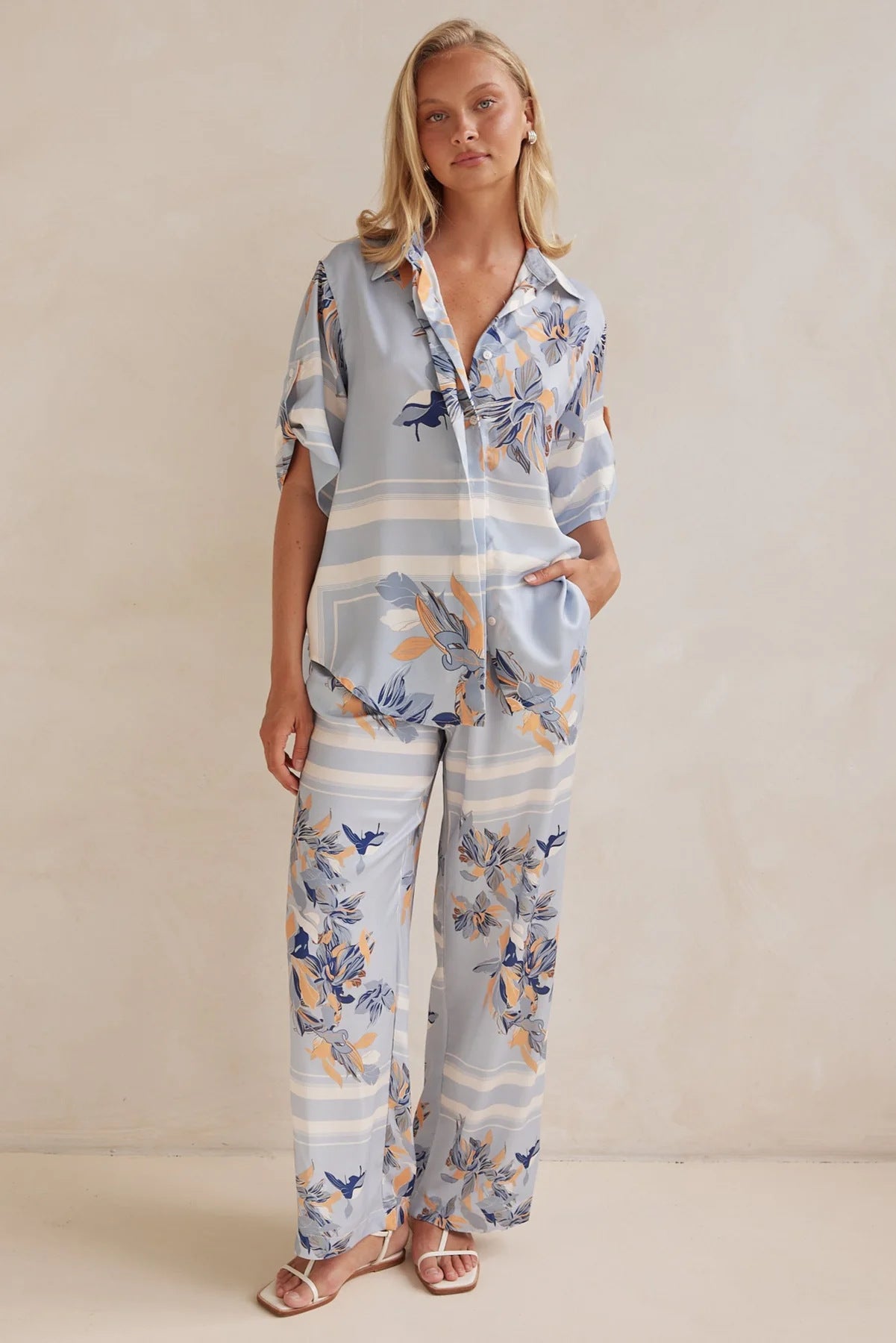 Isa – Printed Shirt & Trousers Set