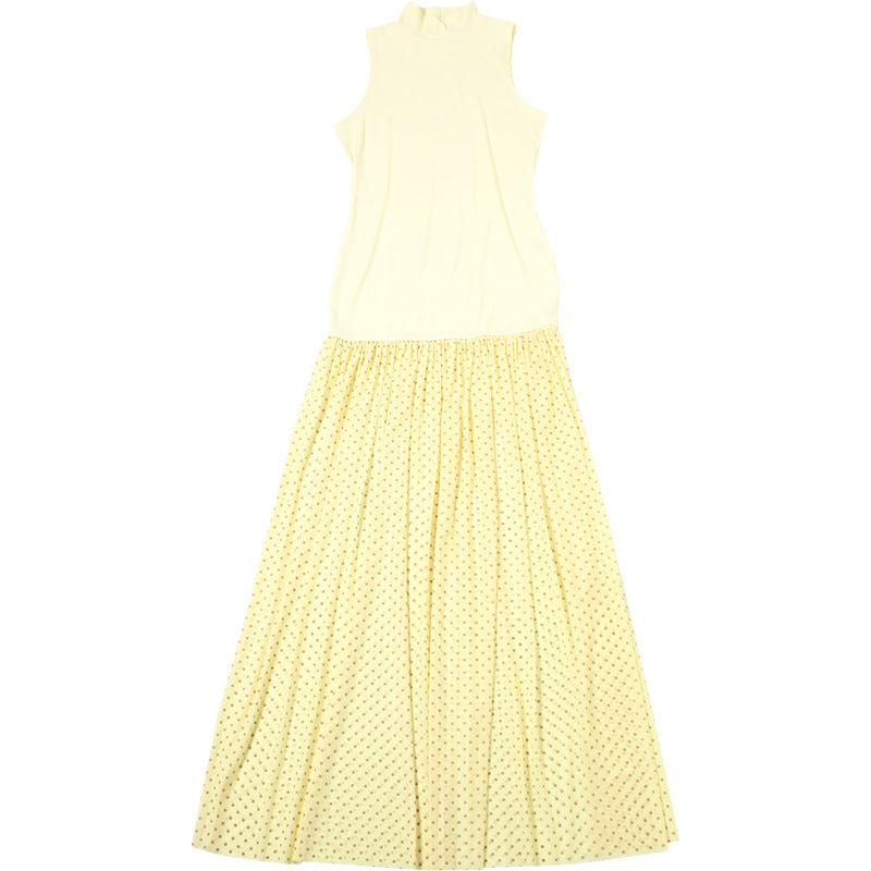 Polka Dot Patchwork Maxi Dress