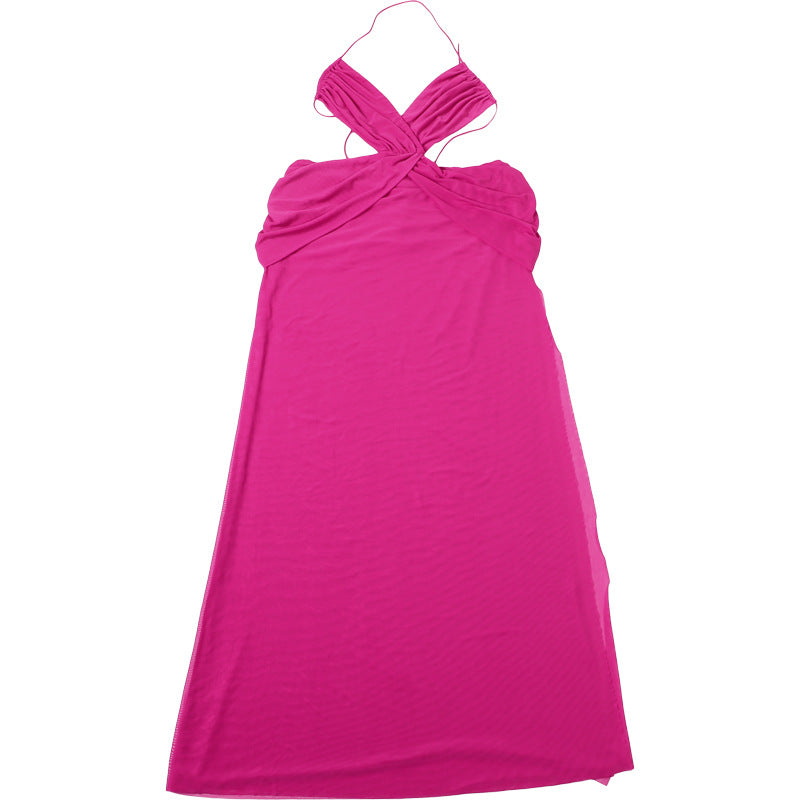 Sheer Halter Cutout Maxi Dress