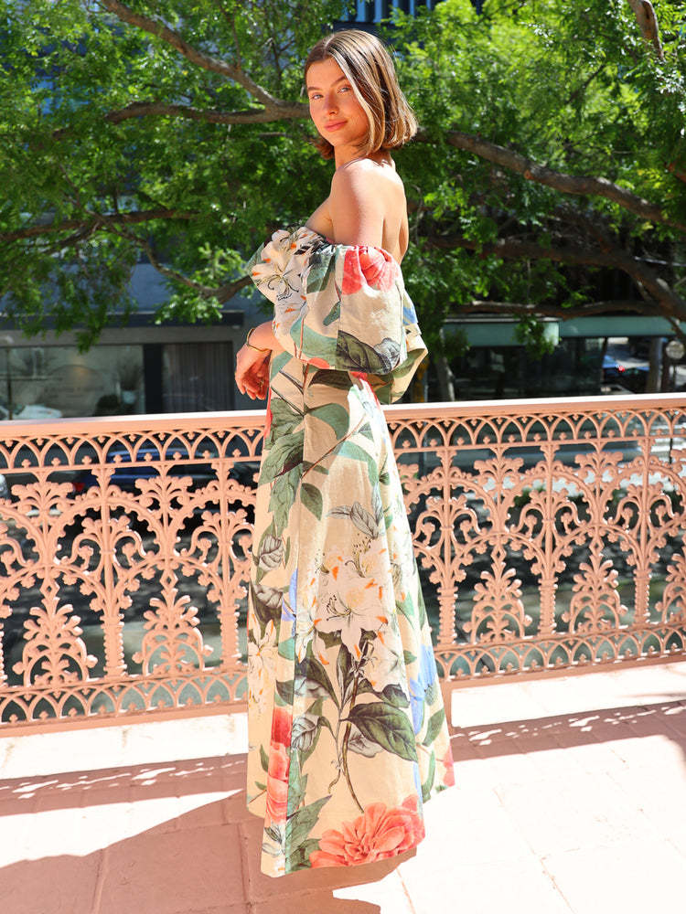 Riviera – Off Shoulder Floral Maxi Dress
