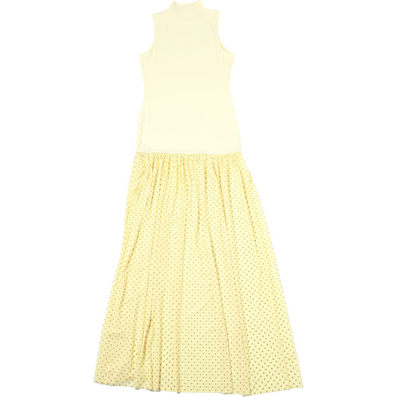 Polka Dot Patchwork Maxi Dress