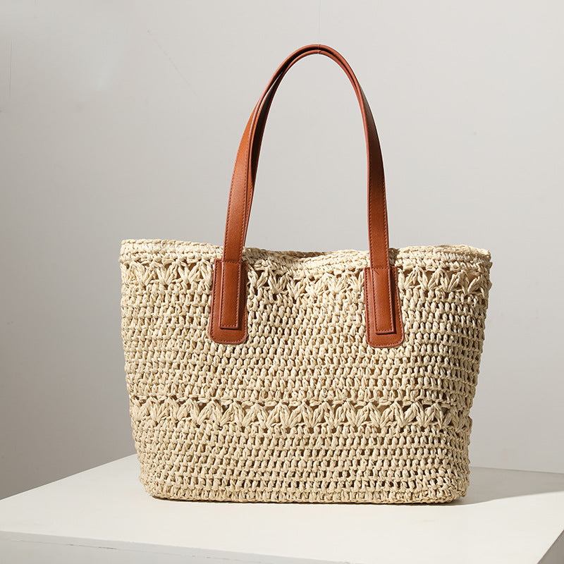Elegant Woven Shoulder Straw Bag