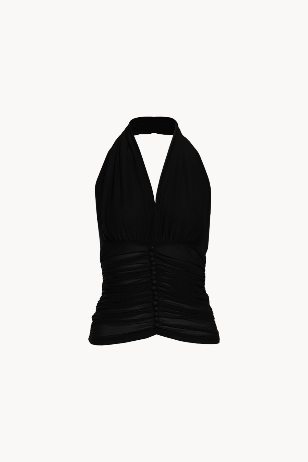 Halter Ruched Mesh Top