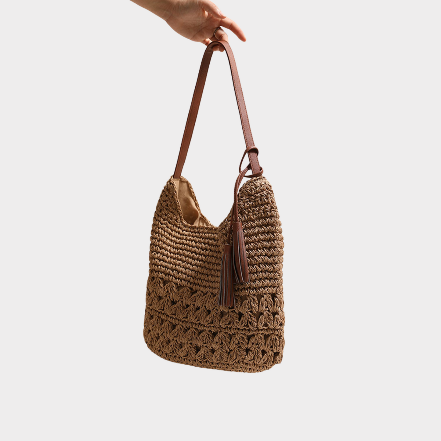 Tassel Woven Shoulder Bag